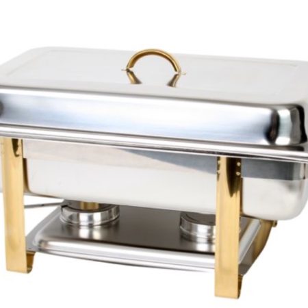 8 qt SS w/ brass handles